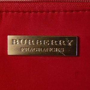 Small red burberry keychain pouch